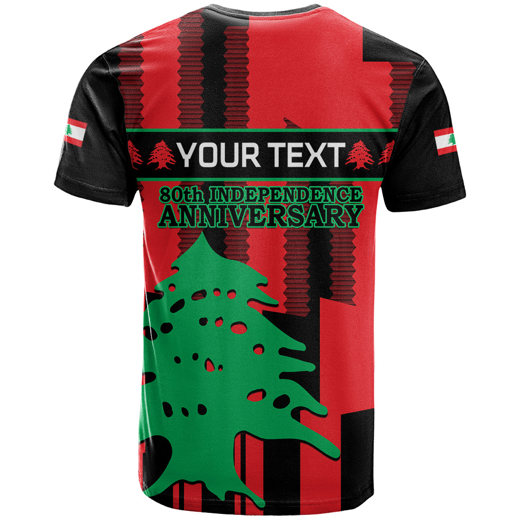 Personalised Lebanon Independence Day T Shirt Lebanese Cedar 80 Years Of Anniversary - Wonder Print Shop