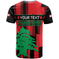 Personalised Lebanon Independence Day T Shirt Lebanese Cedar 80 Years Of Anniversary - Wonder Print Shop