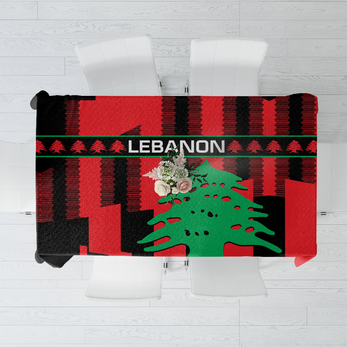 Personalised Lebanon Independence Day Tablecloth Lebanese Cedar 80 Years Of Anniversary - Wonder Print Shop