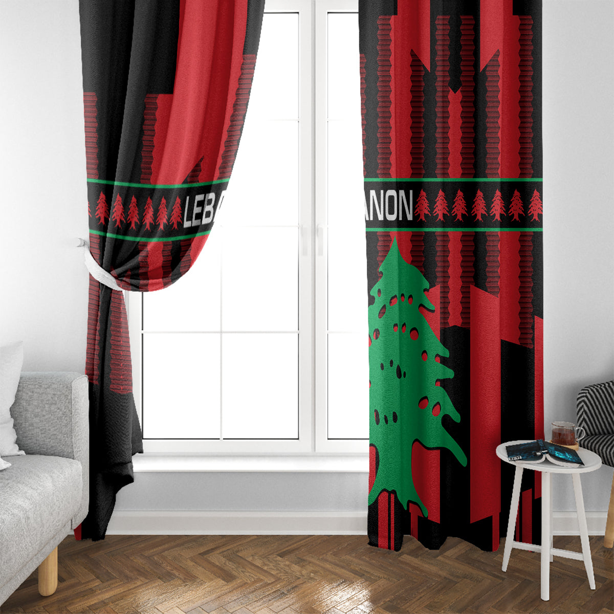 Personalised Lebanon Independence Day Window Curtain Lebanese Cedar 80 Years Of Anniversary - Wonder Print Shop