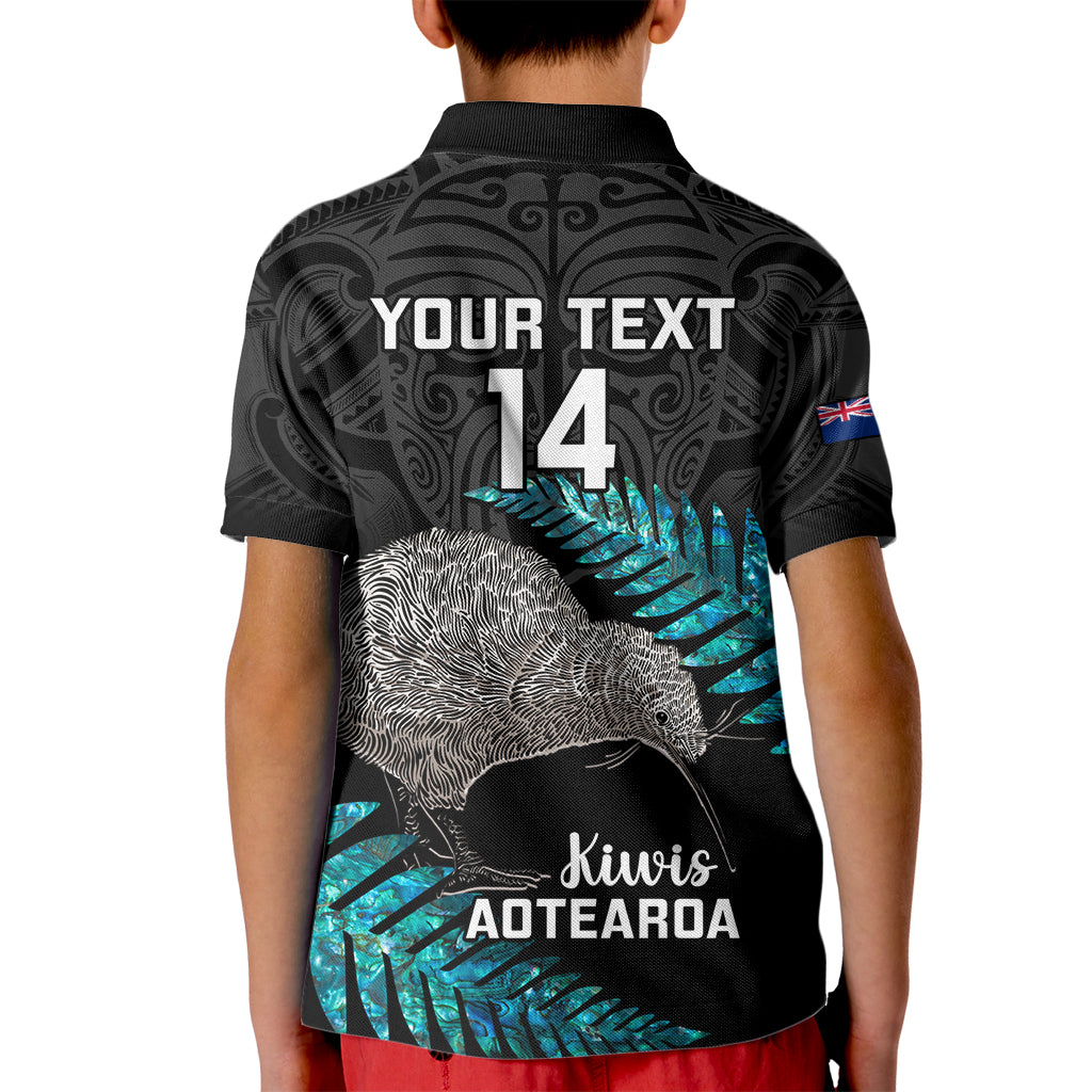 Custom New Zealand Silver Fern Rugby Kid Polo Shirt Pacific 2023 Kia Haka Kiwis With Maori Ta Moko - Wonder Print Shop