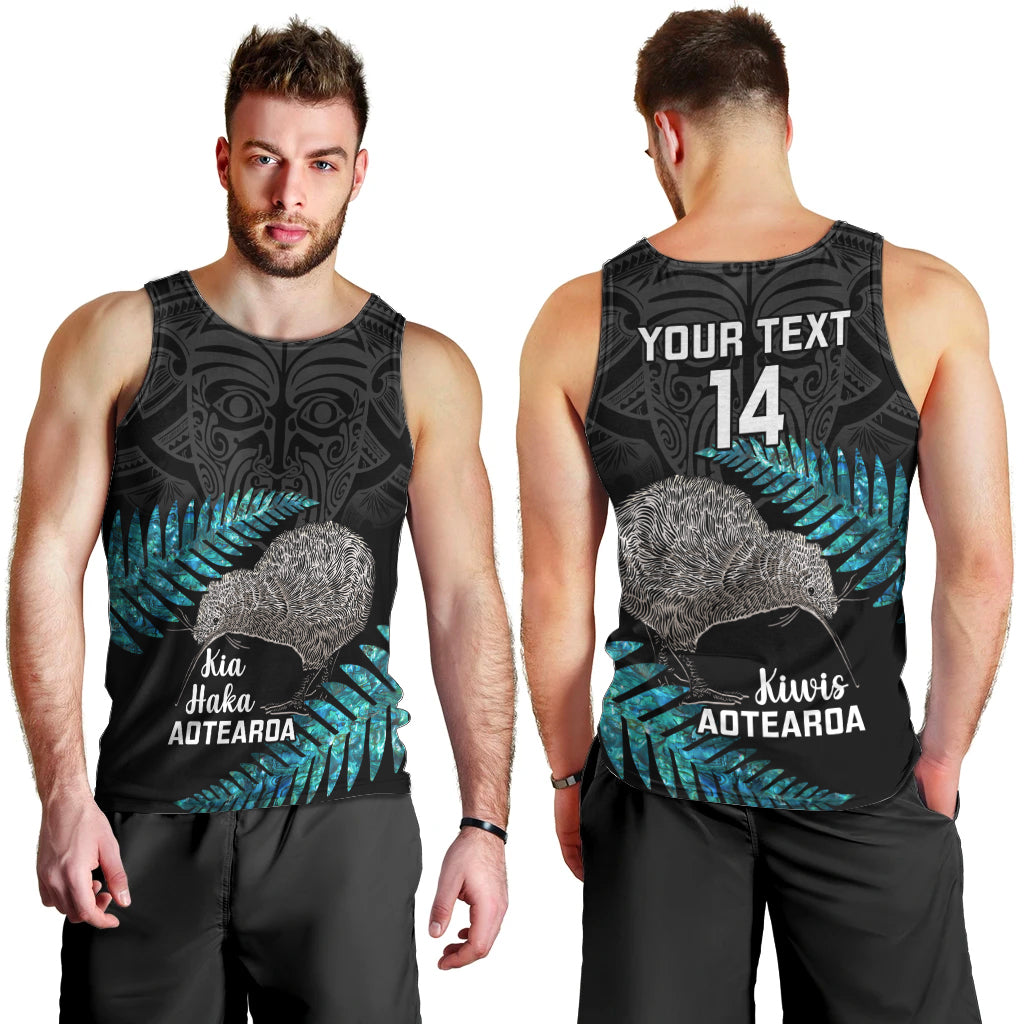 Custom New Zealand Silver Fern Rugby Men Tank Top Pacific 2023 Kia Haka Kiwis With Maori Ta Moko - Wonder Print Shop