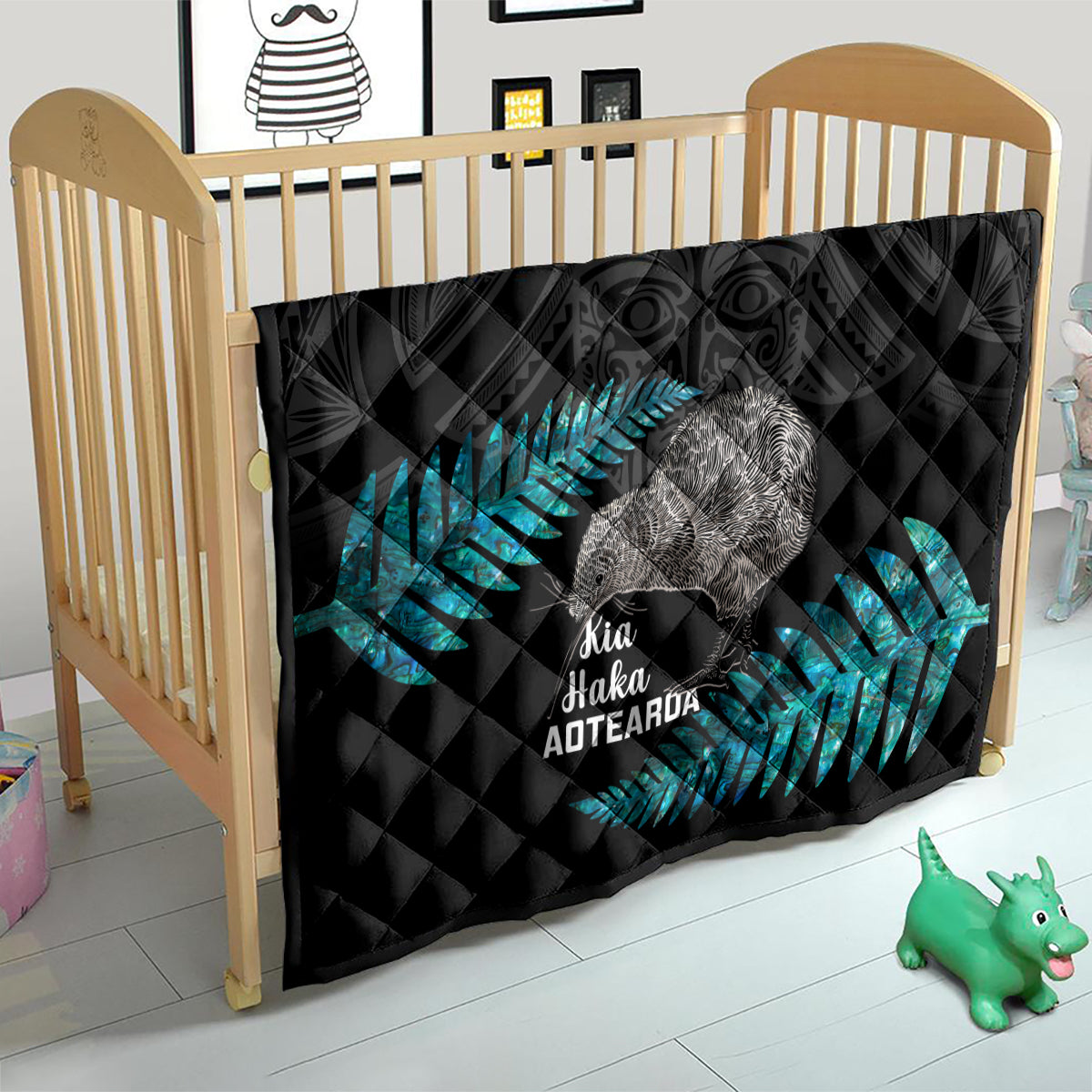 New Zealand Silver Fern Rugby Quilt Pacific 2023 Kia Haka Kiwis With Maori Ta Moko - Wonder Print Shop