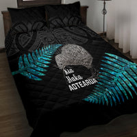 New Zealand Silver Fern Rugby Quilt Bed Set Pacific 2023 Kia Haka Kiwis With Maori Ta Moko - Wonder Print Shop
