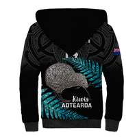 Custom New Zealand Silver Fern Rugby Sherpa Hoodie Pacific 2023 Kia Haka Kiwis With Maori Ta Moko - Wonder Print Shop