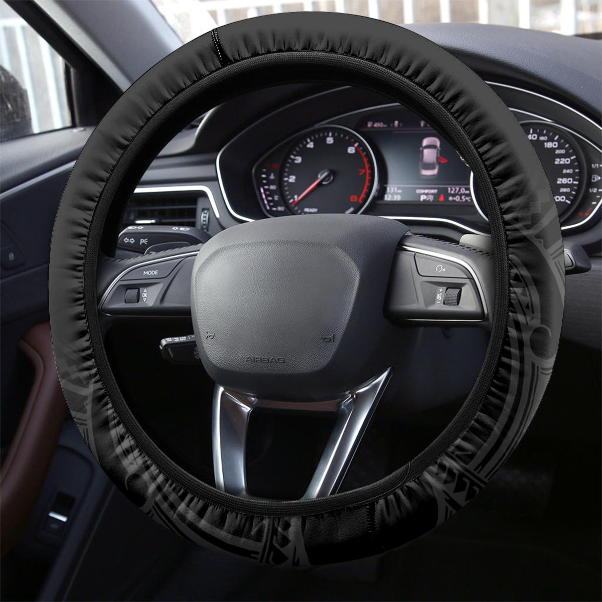 New Zealand Silver Fern Rugby Steering Wheel Cover Pacific 2023 Kia Haka Kiwis With Maori Ta Moko - Wonder Print Shop
