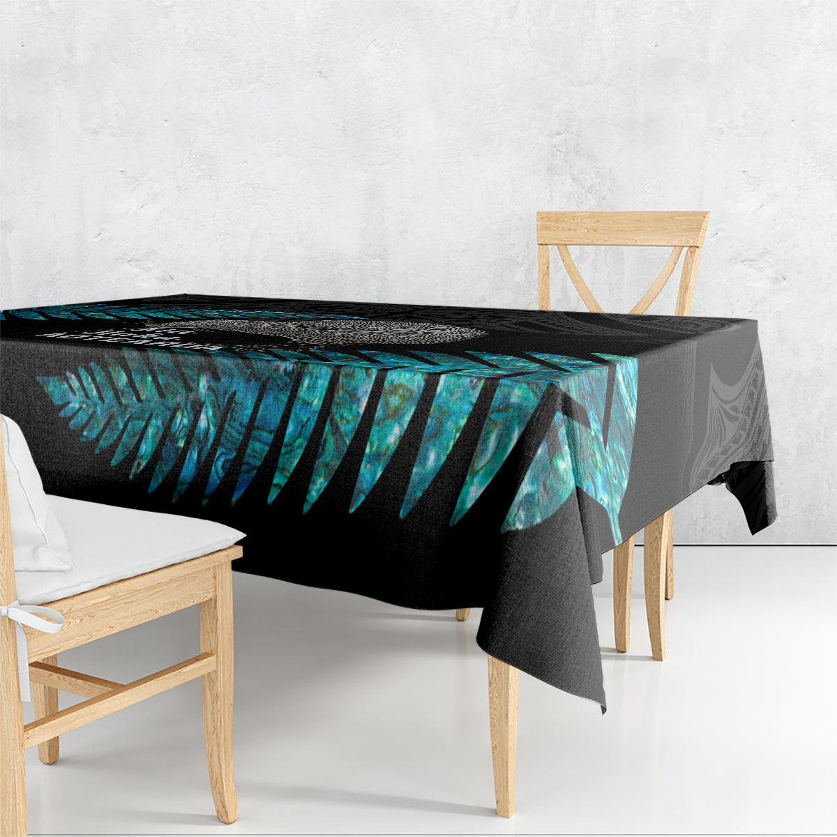 New Zealand Silver Fern Rugby Tablecloth Pacific 2023 Kia Haka Kiwis With Maori Ta Moko - Wonder Print Shop