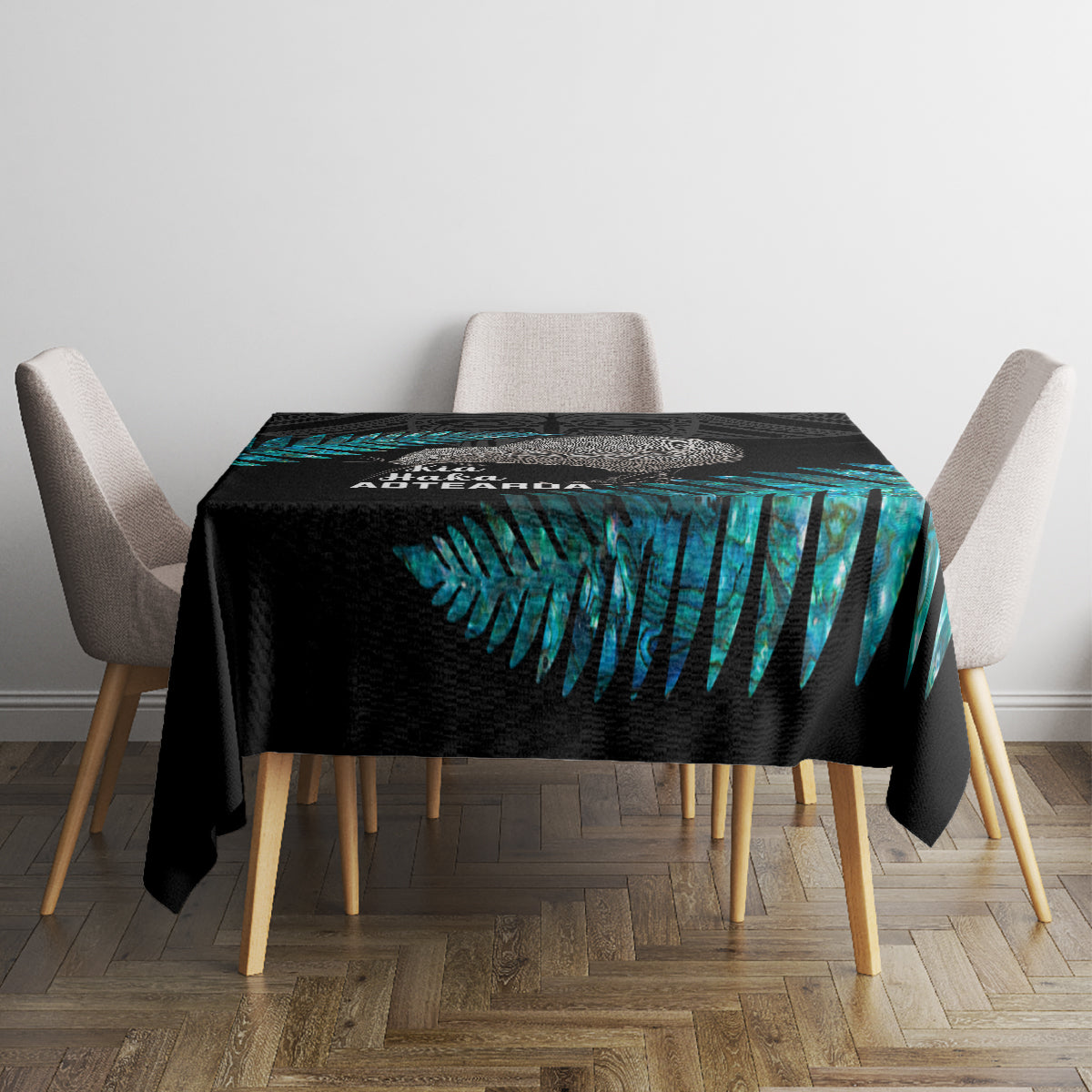 New Zealand Silver Fern Rugby Tablecloth Pacific 2023 Kia Haka Kiwis With Maori Ta Moko - Wonder Print Shop