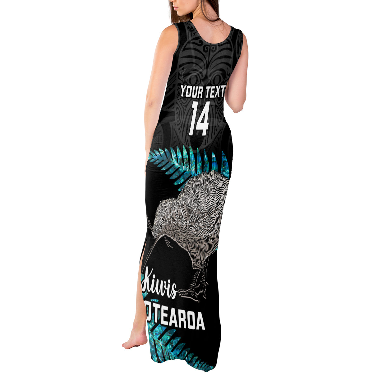 Custom New Zealand Silver Fern Rugby Tank Maxi Dress Pacific 2023 Kia Haka Kiwis With Maori Ta Moko - Wonder Print Shop