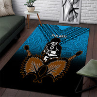 Fiji Tapa Rugby Area Rug Pacific 2023 Go Fijian Bati - Wonder Print Shop
