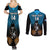 Custom Fiji Tapa Rugby Couples Matching Summer Maxi Dress and Long Sleeve Button Shirts Pacific 2023 Go Fijian Bati - Wonder Print Shop