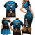 Custom Fiji Tapa Rugby Family Matching Short Sleeve Bodycon Dress and Hawaiian Shirt Pacific 2023 Go Fijian Bati - Wonder Print Shop