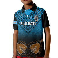 Custom Fiji Tapa Rugby Kid Polo Shirt Pacific 2023 Go Fijian Bati - Wonder Print Shop