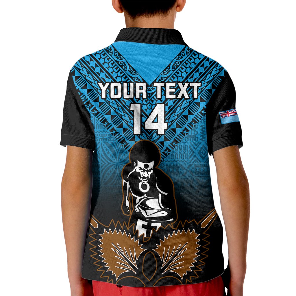 Custom Fiji Tapa Rugby Kid Polo Shirt Pacific 2023 Go Fijian Bati - Wonder Print Shop