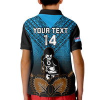 Custom Fiji Tapa Rugby Kid Polo Shirt Pacific 2023 Go Fijian Bati - Wonder Print Shop