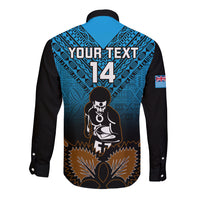 Custom Fiji Tapa Rugby Long Sleeve Button Shirt Pacific 2023 Go Fijian Bati - Wonder Print Shop