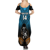 Custom Fiji Tapa Rugby Summer Maxi Dress Pacific 2023 Go Fijian Bati - Wonder Print Shop