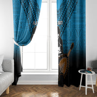 Fiji Tapa Rugby Window Curtain Pacific 2023 Go Fijian Bati - Wonder Print Shop