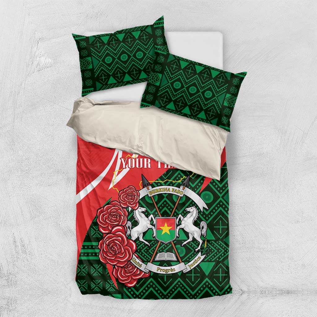 Personalised Burkina Faso Republic Day Bedding Set Happy 66th Anniversary - Bogolan Pattern - Wonder Print Shop