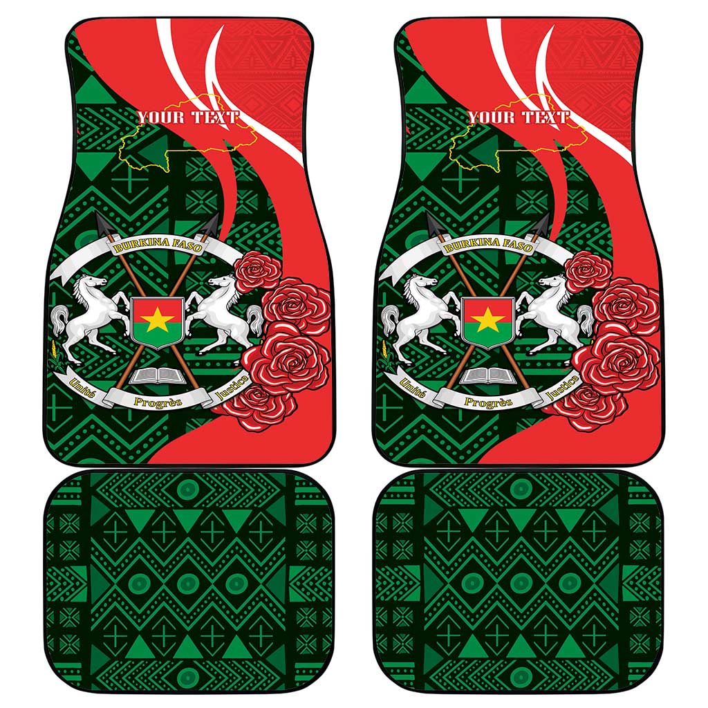 Personalised Burkina Faso Republic Day Car Mats Happy 66th Anniversary - Bogolan Pattern - Wonder Print Shop