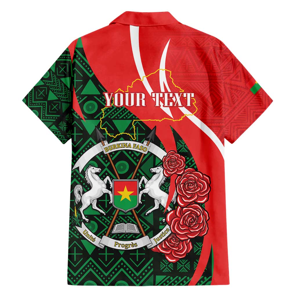Personalised Burkina Faso Republic Day Hawaiian Shirt Happy 66th Anniversary - Bogolan Pattern - Wonder Print Shop
