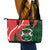 Personalised Burkina Faso Republic Day Leather Tote Bag Happy 66th Anniversary - Bogolan Pattern - Wonder Print Shop