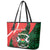 Personalised Burkina Faso Republic Day Leather Tote Bag Happy 66th Anniversary - Bogolan Pattern - Wonder Print Shop