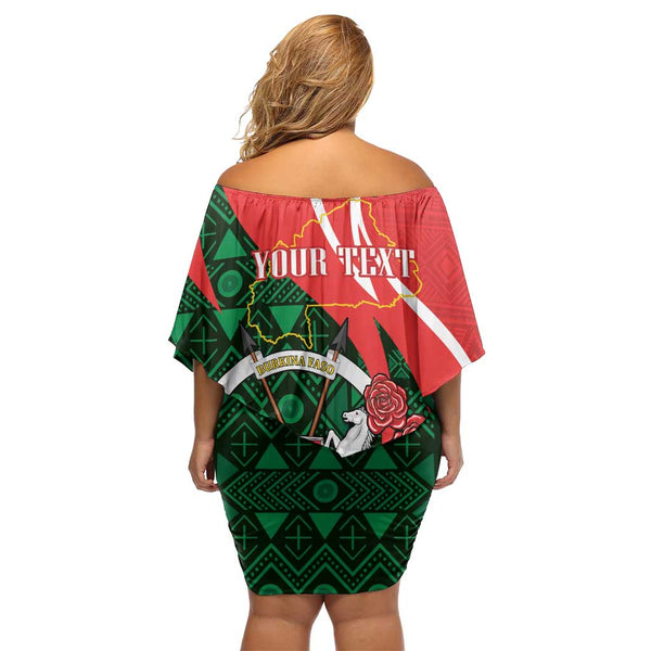 Personalised Burkina Faso Republic Day Off Shoulder Short Dress Happy ...