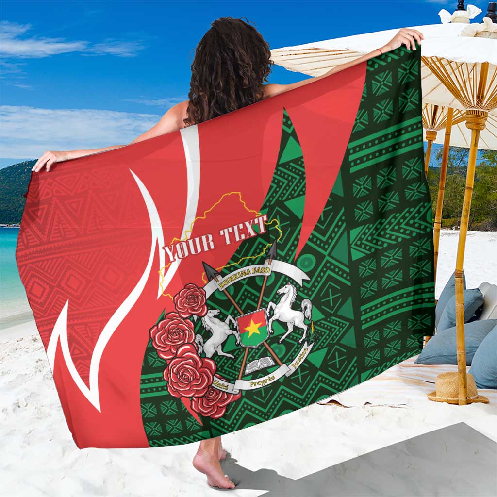 Personalised Burkina Faso Republic Day Sarong Happy 66th Anniversary - Bogolan Pattern - Wonder Print Shop