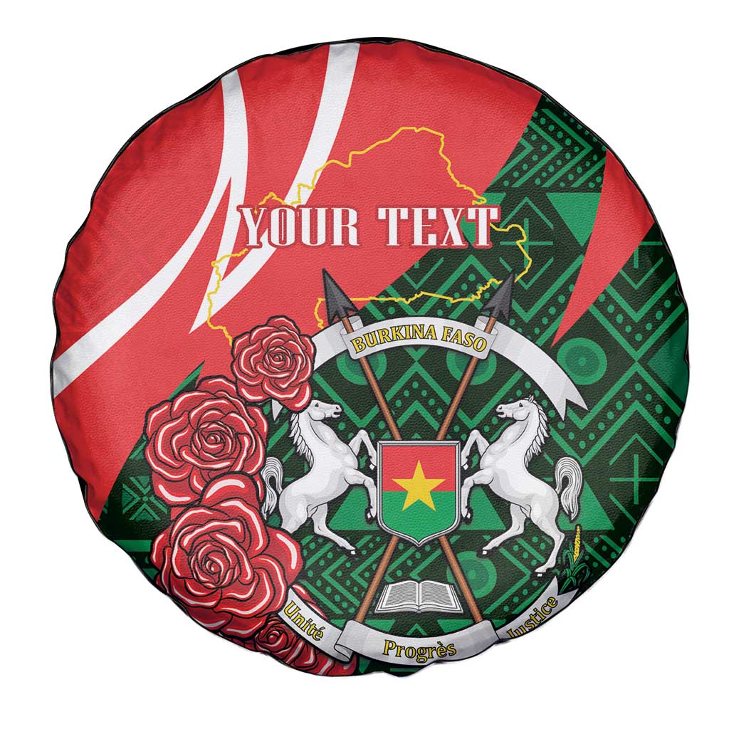 Personalised Burkina Faso Republic Day Spare Tire Cover Happy 66th Anniversary - Bogolan Pattern - Wonder Print Shop