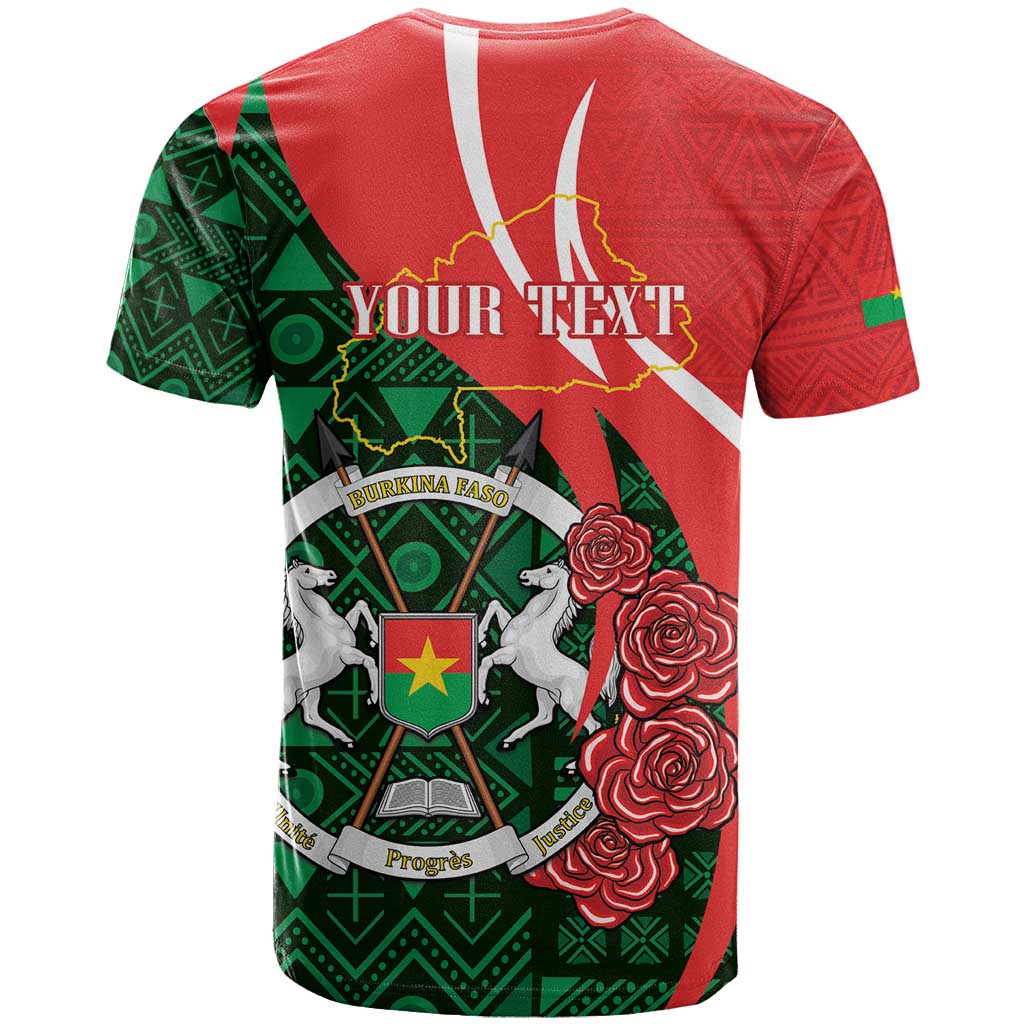 Personalised Burkina Faso Republic Day T Shirt Happy 66th Anniversary - Bogolan Pattern - Wonder Print Shop