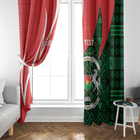 Personalised Burkina Faso Republic Day Window Curtain Happy 66th Anniversary - Bogolan Pattern - Wonder Print Shop