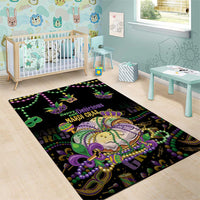 Happy And Delicious Mardi Gras Area Rug King Cake And Luxury Beadeds - Wonder Print Shop