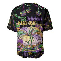 Happy And Delicious Mardi Gras Baseball Jersey King Cake And Luxury Beadeds - Wonder Print Shop