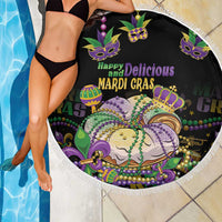 Happy And Delicious Mardi Gras Beach Blanket King Cake And Luxury Beadeds - Wonder Print Shop