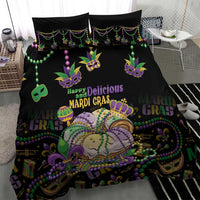 Happy And Delicious Mardi Gras Bedding Set King Cake And Luxury Beadeds - Wonder Print Shop