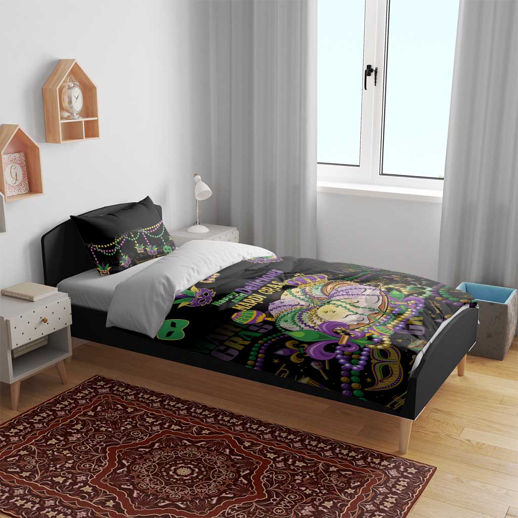 Happy And Delicious Mardi Gras Bedding Set King Cake And Luxury Beadeds - Wonder Print Shop