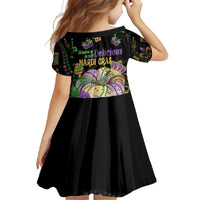 Happy And Delicious Mardi Gras Family Matching Short Sleeve Bodycon Dress and Hawaiian Shirt King Cake And Luxury Beadeds - Wonder Print Shop