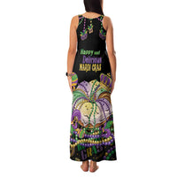 Happy And Delicious Mardi Gras Family Matching Tank Maxi Dress and Hawaiian Shirt King Cake And Luxury Beadeds - Wonder Print Shop