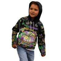 Happy And Delicious Mardi Gras Kid Hoodie King Cake And Luxury Beadeds - Wonder Print Shop