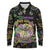 Happy And Delicious Mardi Gras Long Sleeve Polo Shirt King Cake And Luxury Beadeds - Wonder Print Shop