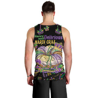 Happy And Delicious Mardi Gras Men Tank Top King Cake And Luxury Beadeds - Wonder Print Shop
