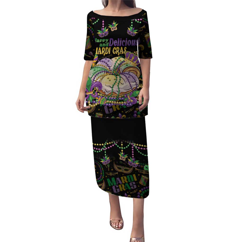 Happy And Delicious Mardi Gras Puletasi King Cake And Luxury Beadeds - Wonder Print Shop