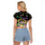 Happy And Delicious Mardi Gras Raglan Cropped T Shirt King Cake And Luxury Beadeds - Wonder Print Shop