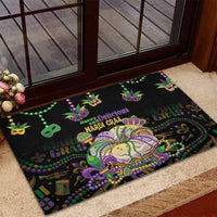 Happy And Delicious Mardi Gras Rubber Doormat King Cake And Luxury Beadeds - Wonder Print Shop