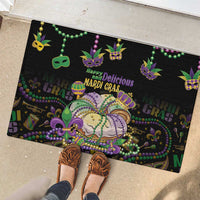 Happy And Delicious Mardi Gras Rubber Doormat King Cake And Luxury Beadeds - Wonder Print Shop