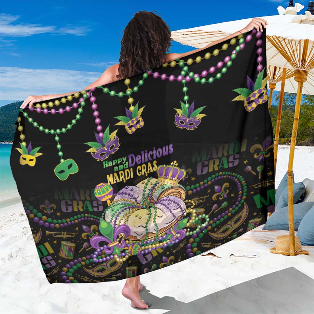 Happy And Delicious Mardi Gras Sarong King Cake And Luxury Beadeds - Wonder Print Shop