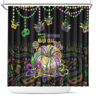 Happy And Delicious Mardi Gras Shower Curtain King Cake And Luxury Beadeds