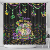 Happy And Delicious Mardi Gras Shower Curtain King Cake And Luxury Beadeds