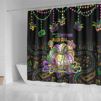 Happy And Delicious Mardi Gras Shower Curtain King Cake And Luxury Beadeds